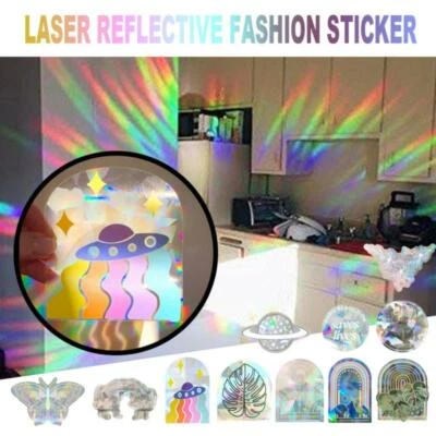 $7.23 • Buy 3D Rainbow Window Stickers Butterfly Reflective Glass Home Decals Art StickLNRCG