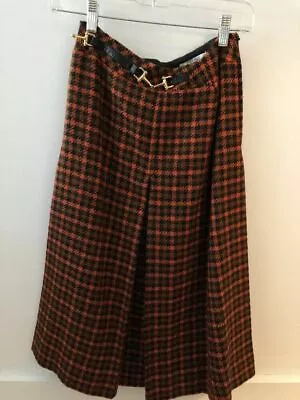 Celine Vintage Plaid Wool Skirt  • $399