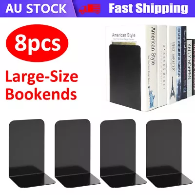 4pairs Heavy Duty Metal Bookends Decorative Book Ends Office Stationery Supply • $23.97