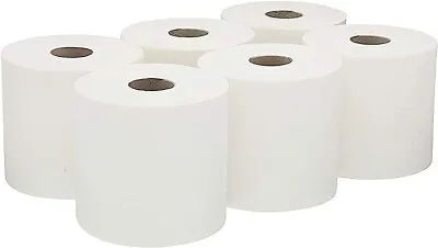 6x Centre Feed Rolls 2Ply White Embossed Kitchen Hand Paper Towel Office Work • £7.99