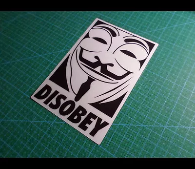 $6.56 • Buy V For Vendetta DISOBEY Anonymous Guy Hacker Car Decal Reflective Sticker #08