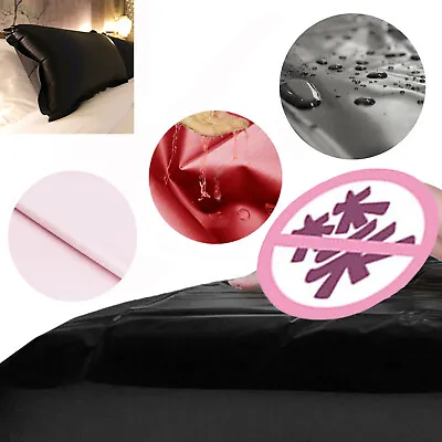 PVC Bed Sheet For Wet Games Waterproof Bedding Sheet Set Patent Leather For Sex • $36.38