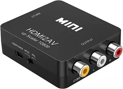 Mini Hdmi-Compatible To RCA AV/CVBS Composite Video AV Converter Adapter HDMI2AV • $12.85