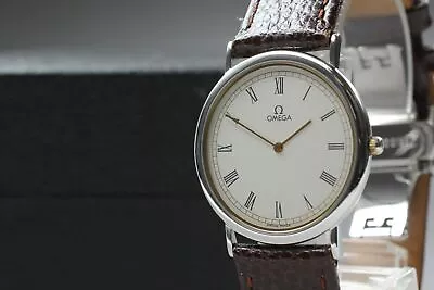 【N MINT】 Vintage Omega DeVille Cal. 1378 White Dial Silver Qz Men's Watch... • $754.56