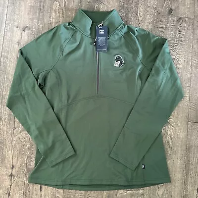 Cutter & Buck 1/2 Zip Stretch Pullover Michigan State Spartans Womens L • $19.99