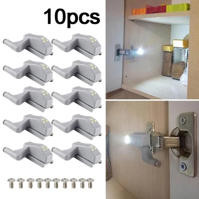 £2.99 • Buy 10Pcs LED Sensor Light Cabinet Hinge Night Lamp For Kitchen Cabinet Closet UK