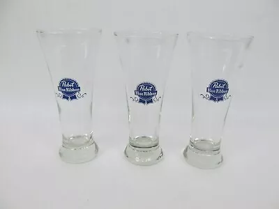 3 PBR Pabst Blue Ribbon Beer Pilsner Glasses • $15.29