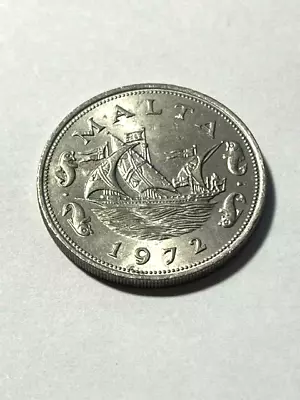 1972 Malta 10 Cents AU++ #11371 • $5