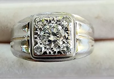 Vintage 14kt. White Gold Diamond Ring • $750