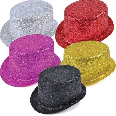 Adults Glitter Top Hat Fancy Dress Party Prop Ringmaster Clown Fancy Dress • £2.49