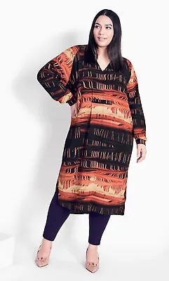 $30 • Buy Arna York By City Chic Womens Plus Size Printed Maxi Shirt Dress - Black