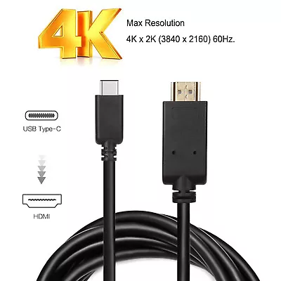 Type C To HDMI HDTV AV TV 4K Cable Adapter F Samsung Galaxy S8 S9 Note 9 Macbook • $23.99
