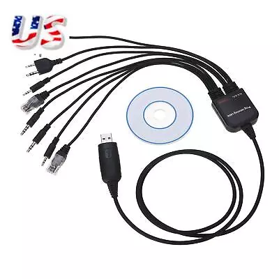 8 In 1 USB Programming Cable+Software CD For Motorola Baofeng Kenwood HYT Radio • $15.95