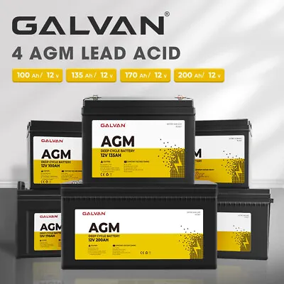 Galvan 12V AGM Deep Cycle Battery Lead Acid SLA Battery Solar Caravan Camping • $325.99