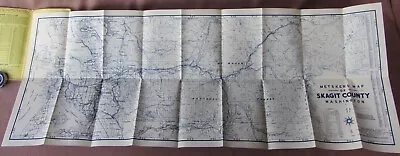 1950s Metsker Map SKAGIT County Washington Road &Trail Guide Sportsmen 14x36  • $25