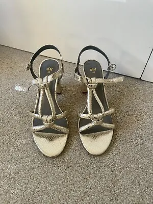 H&M Gold Straps Sandals 7 • £15.99