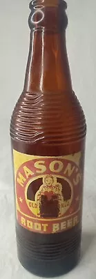 MASON'S OLD FASHIONED ROOT BEER - Chicago Illinois - Amber ACL Soda Bottle • $11.95