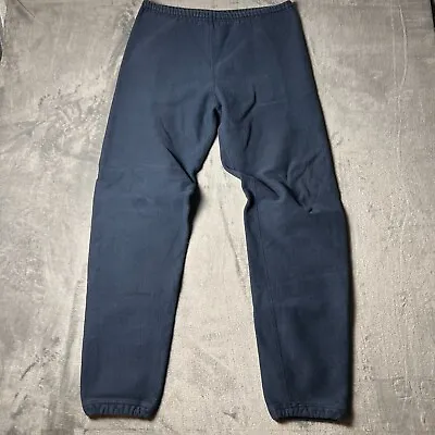 VINTAGE Champion Sweatpants Mens Medium Blue Navy Reverse Weave USA Made 90s • $54.88