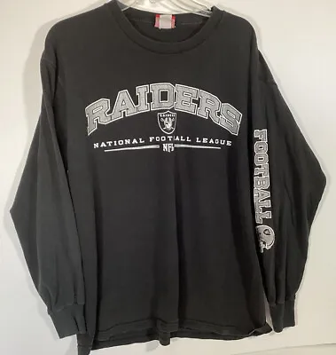 Vintage NFL Oakland Las Vegas Raiders Black Long Sleeve Shirt Adult Large • $15.49