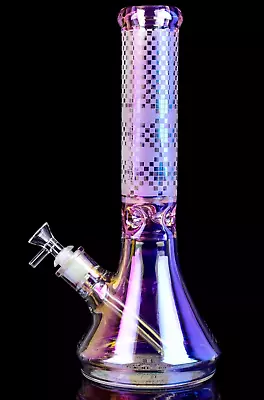 Premium  12  Inch Thick 7mm Iridescent Beaker Bong Glass Water Pipe Heavy Glass • $49.89