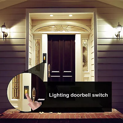 Simple Installation Doorbell Switch With Warm Yellow Light Wall Mounted Vintage • $28.70