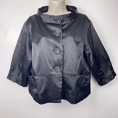 ECI New York Women's Black  Blazer Jacket Button Down Size 8 • $18