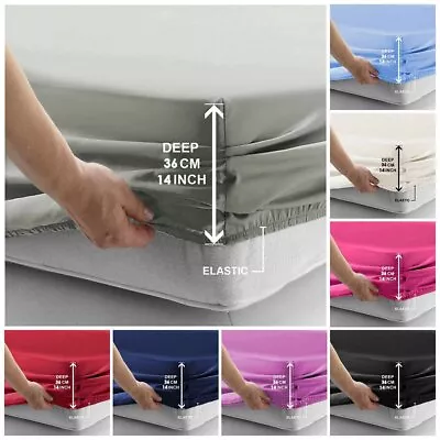 $19.49 • Buy Extra Deep Fitted Sheet Ultra Soft Double/Queen/King Size Bed Sheet Cover Luxury