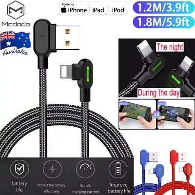$16.49 • Buy MCDODO 90 Degree Braided  USB Charging Cable For Apple IPhone IPod IPad