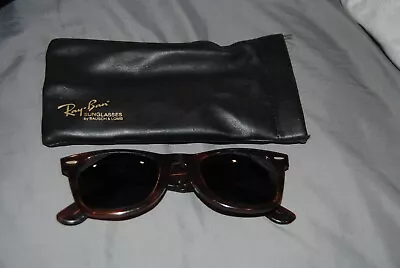 Vintage B&L 5024 Ray-Ban USA Wayfarer Brown Tortoise Sunglasses - READ • $2.25