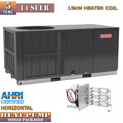 5 Ton Heat Pump All In One Package Unit 14 SEER Goodman GPH1460H41 15 Heat Kit • $4400