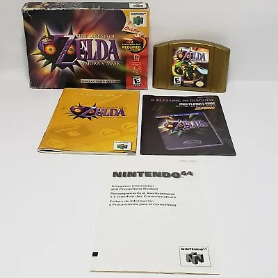 Zelda: Majora's Mask Collector's Edition N64 Complete W/ Box Manual & 2 Inserts • $265