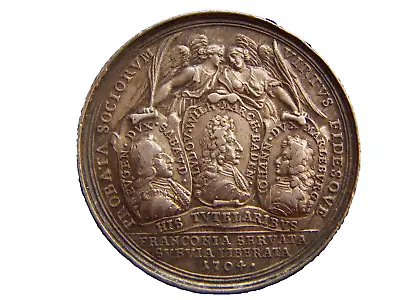 1704 Great Britain England United Kingdom Battle Of Blenheim Silver Medal Rare ! • $2175
