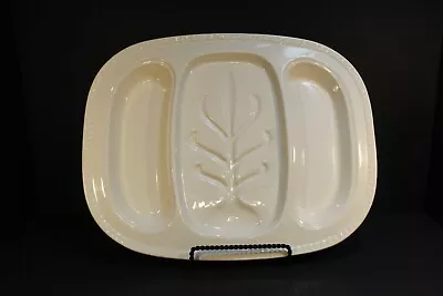 Vintage California Pottery White Ceramic Divided Meat Serving Platter 17  X 13  • $40