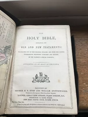 1884 Antique Leather Bound Bible By G.E.B.Eyre & William Spottiswoode  • £19.99