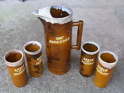 Vtg Van Briggle Art Pottery 11 1/2 Pitcher & 4 Tumblers Signed Anna Van Briggle • $99