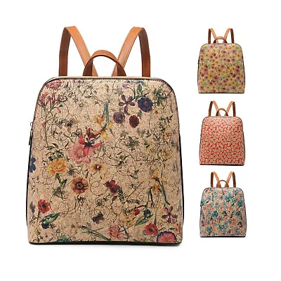 £18.99 • Buy Boutique Backpack Woman Lady Floral Print Synthetic Cork S-Medium Back Bag