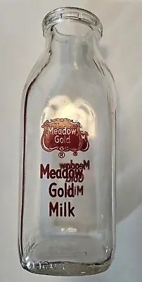 Meadow Gold Half Pint Milk Bottle 1949 VG • $16.99
