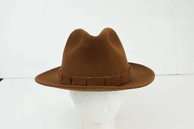 Dobbs Golden Coach Classic Fedora Genuine Fur Felt Hat 7 /56  Brown • $62.99