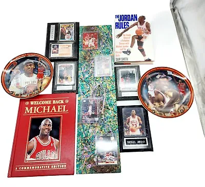 Michael Jordan LOT 5 Plaques  1  Styled After Artist Jackson Pollick 2 Plates 2  • $142.99