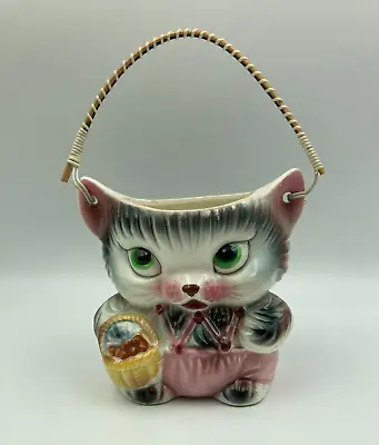 Miss Kitty Cookie Jar Berries With Bamboo Handle - No Lid • $38
