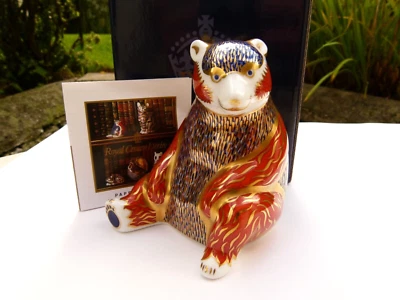 £75 • Buy Royal Crown Derby Paperweight - HONEY BEAR - Gold Stopper - Boxed