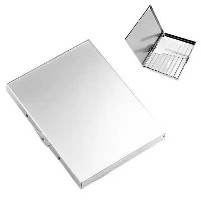 Stainless Steel Extra Slim Cigarette Case Metal Cigarette Holder Case For 100'S • $12.74