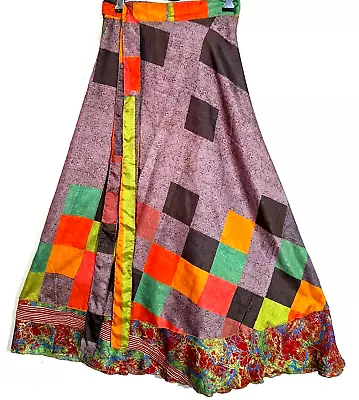 Incredible-art Women's Indian Sari Wrap Skirt Handmade Reversible Vintage Hippie • $26.07