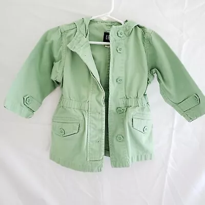 Baby GAP Green Military Jacket Flower Buttons 12-18 Months • $25