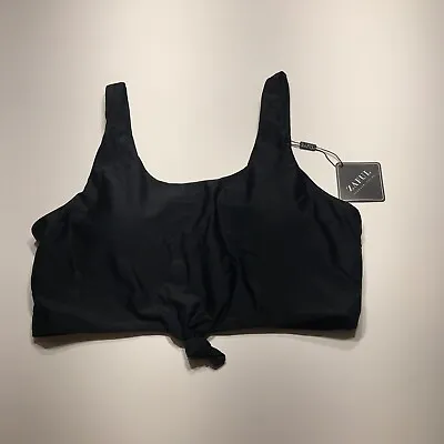 Zaful Tankini Top Womens Size XL Black Crop Knot Scoop Neck Swimwear NWT • $12.99