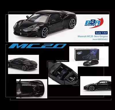 BBR Models 1:64 Maserati MC20 Nero Enigma Black • $26.99