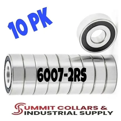 6007-2RS C3 EMQ Premium Rubber Sealed Ball Bearing 35x62x14 6007rs (10 QTY) • $26.99