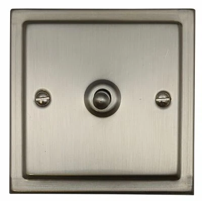 G&H TSN281 Trimline Plate Satin Nickel 1 Gang 1 Or 2 Way Toggle Light Switch • £18.25