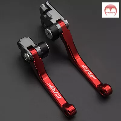 CNC Dirt Bike Brake Clutch Levers Red For Honda CRF250R 2004 2005 2006 CRF Logo • $29.91