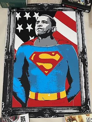 Mr Brainwash Superman Obama Silver Print Poster Signed  Silkscreen Limited • $2400